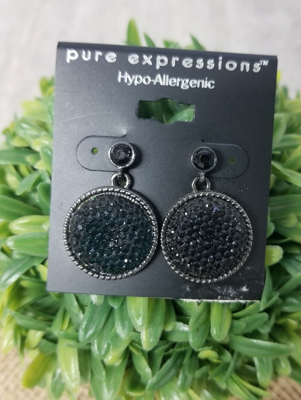 Round Sparkly Drop Earrings